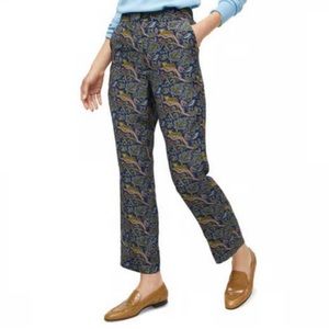 I.crew silk cheetah pattern pant